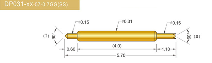 031雙頭探針、BGA雙頭測試針、雙向彈簧探針、帶彈簧雙頭針、雙頭針圖片