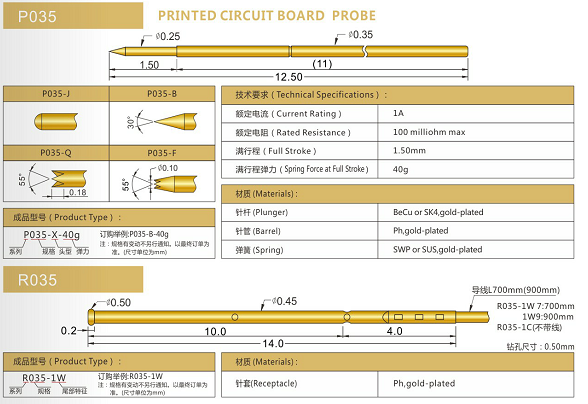 035測試探針規(guī)格、測試探針生產(chǎn)廠家